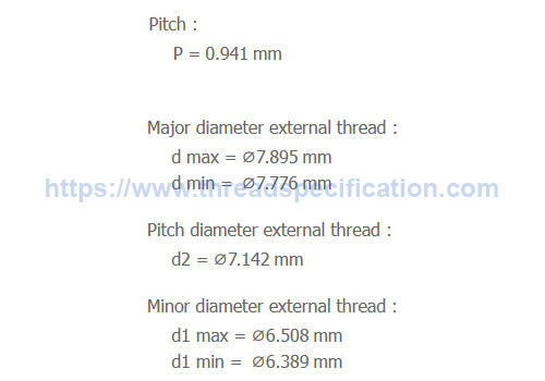 external national pipe thread NPT 1/16 thread specification